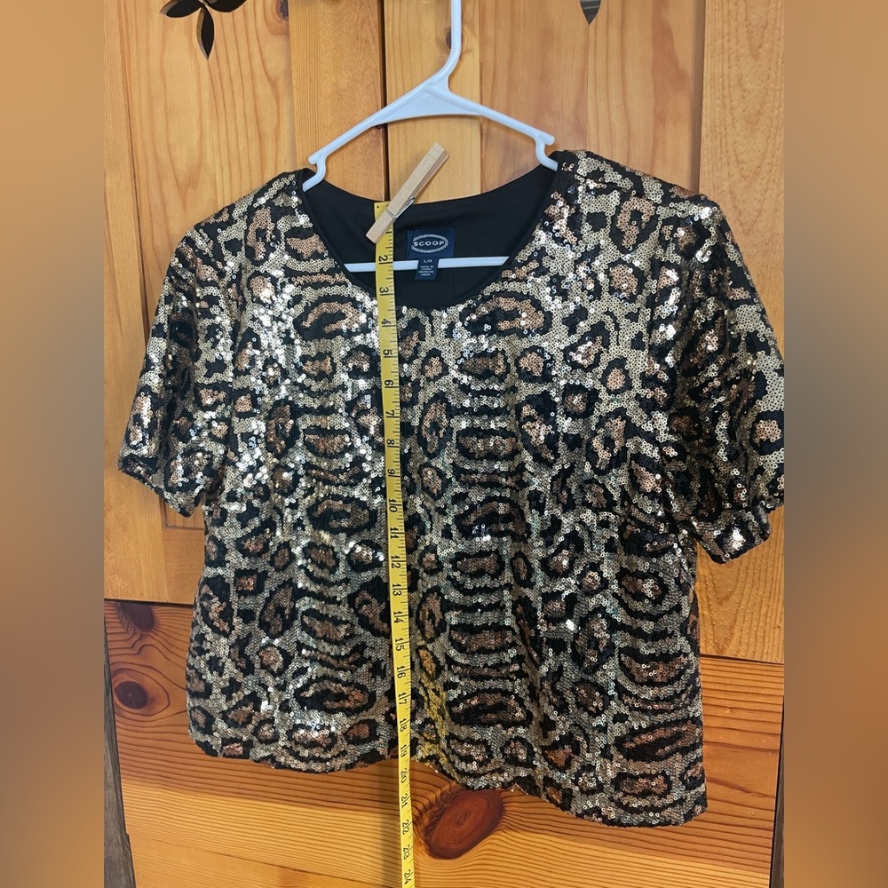 Sparkly sequined crop top brand Scoop size Large